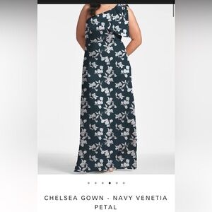 Sachin + Babi Chelsea Gown Navy Venetian Petal
